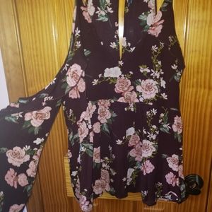 Open shoulder long sleeve Floral blouse